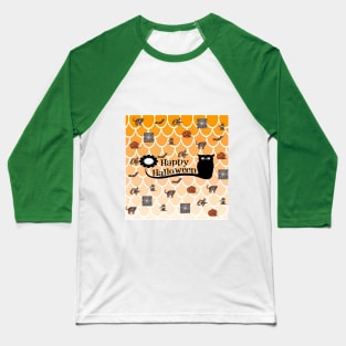 Halloween emoji Baseball T-Shirt